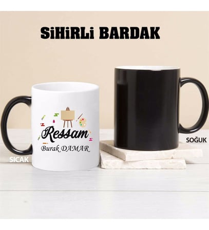 Ressam Kupa Bardağı Sihirli (Beyaz)