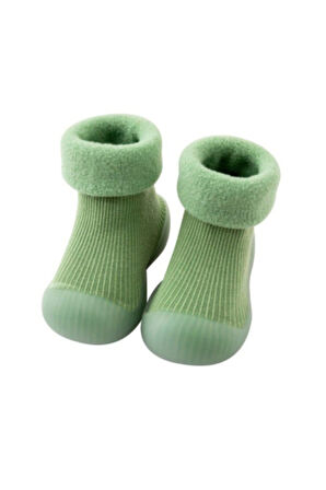 Kaydırmaz Kışlık Ev Patiği - Çorap Patik 24-25 (2-3 Yaş) Yeşil