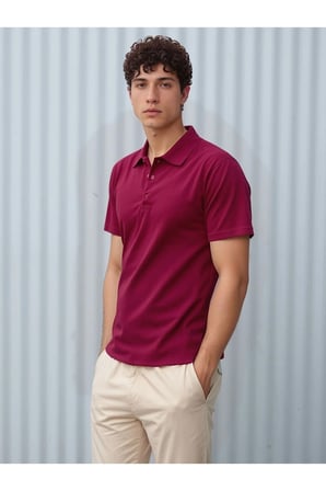 Erkek %100 Pamuklu Lakost Kumaş Regular Fit Polo Yaka T-shirt