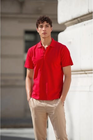 Erkek %100 Pamuklu Lakost Kumaş Regular Fit Polo Yaka T-shirt