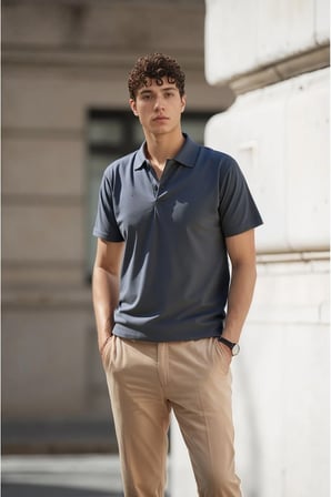 Erkek %100 Pamuklu Lakost Kumaş Regular Fit Polo Yaka T-shirt