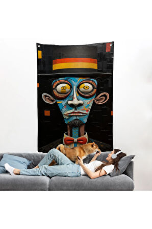 İkonik Sürreal Adam Duvar Örtüsü-7824