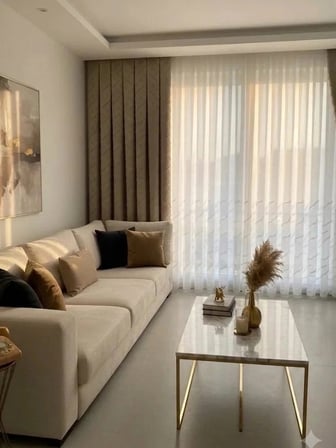 NİVEMESHOME AHU 1-0049P  YARI DESENLİ  1/3  PİLELİ  TÜL PERDE APM