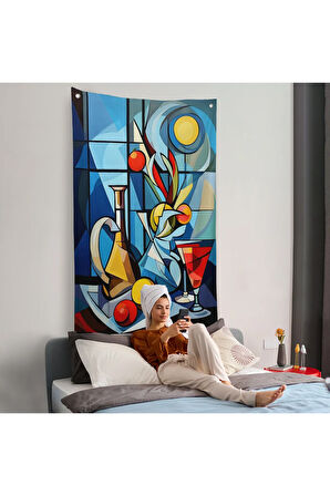 Renkli Soyut Duvar Örtüsü-7825