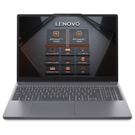 Lenovo Ideapad Slim 3 15ARP10 83K70098TR C62 Ryzen 7 7735HS 16 GB 512 GB SSD Radeon 680M 15.3" Wuxga Windows 11 Pro Notebook + Çanta