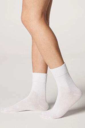 Nova Socks Erkek 4'lü Bambu Lastiksiz Sıkmayan Diyabetik Bilek Çorap/BEYAZ