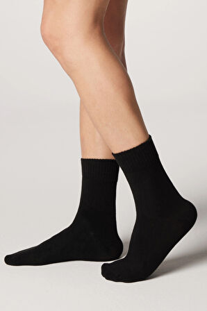 Nova Socks Erkek 4'lü Bambu Lastiksiz Sıkmayan Diyabetik Bilek Çorap/SİYAH