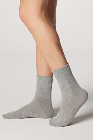 Nova Socks Erkek 4'lü Bambu Lastiksiz Sıkmayan Diyabetik Bilek Çorap/GRİ