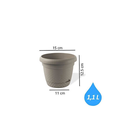 Omnipazar KRS-341 Dekoratif İnci Bitki Çiçek Saksı Takımı 1.1 Litre No 1