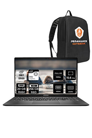 MSI Modern 15 F13MG i7 1355U 20GB 256GB SSD 15.6" FHD 60Hz FDOS Taşınabilir Bilgisayar & PER4 ÇANTA