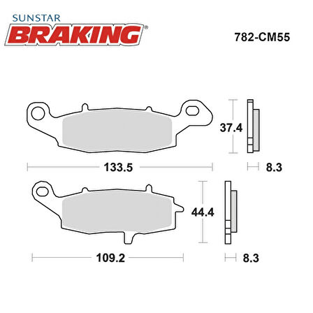 SİNTERLİ SOL ÖN FREN BALATASI / SUZUKI / SV 650 / 650cc / ÖN SAĞ  / 1999-2000-2001-2002-2003-2004-2005-2006-2007-2008-2009-2010-2016-2017-2018