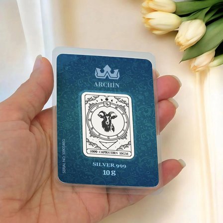 Oğlak Burcu Sembollü Ocak Ayı Doğumlarına Özel 10 Gram 999 Ayar Hediyelik Saf Gümüş Külçe-783