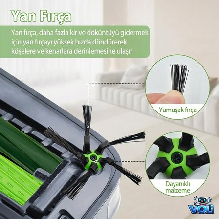 iRobot Roomba S Serisi S9 S9+ Plus , Roomba S9 için 2 Adet Yan Fırça 