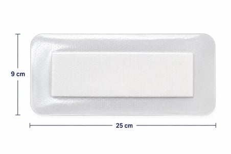 Octacare Su Geçirmez Pedli Şeffaf Pu Film Steril Yara Örtüsü Banyo Bandı 9cm×25cm (20 Adet)