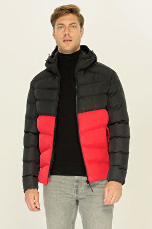 Erkek  Rüzgar Geçirmez Suya Dayanıklı  Kışlık Şişme Dolgulu Mont | L