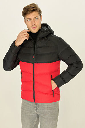 Erkek  Rüzgar Geçirmez Suya Dayanıklı  Kışlık Şişme Dolgulu Mont | L