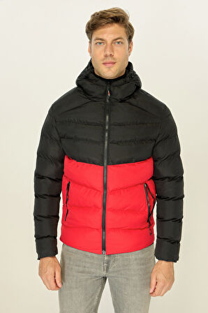 Erkek  Rüzgar Geçirmez Suya Dayanıklı  Kışlık Şişme Dolgulu Mont | L