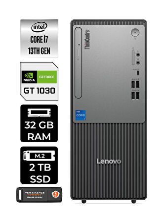 Lenovo ThinkCentre Neo 50T G5 i7 13700 32GB 2TB SSD GT1030/4GB W11H Masaüstü Bilgisayar &PER4 USB