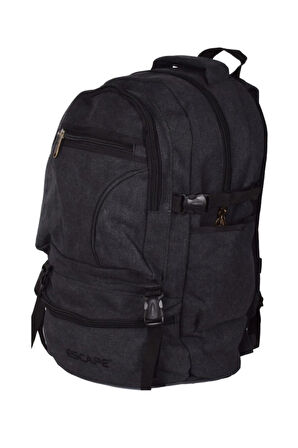 ESCAPE 501 Siyah Dağcı Sırt Çantası Kanvas Kumaş 50lt Outdoor Çanta