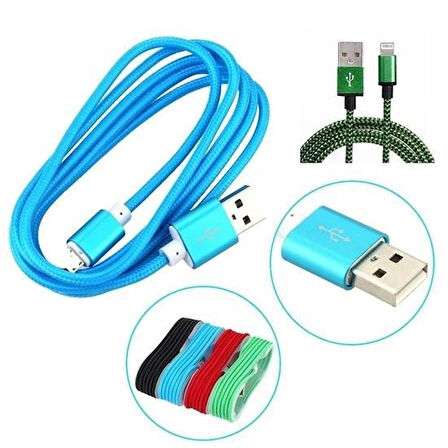 PratikAI 1.5 Metre Örgü Şeklinde Apple Lightning Şarj Kablosu | Dayanıklı & Şık