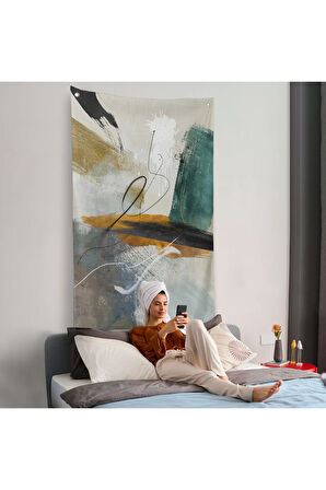 Yağlıboya Görünümlü Soyut Duvar Örtüsü-7834