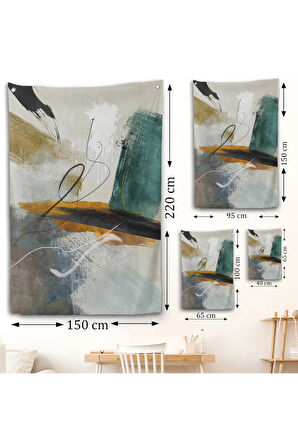 Yağlıboya Görünümlü Soyut Duvar Örtüsü-7834