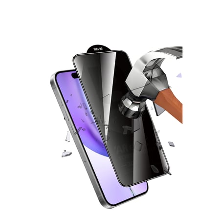 Apple iPhone 18 Pro Max Bilvis 5D Privacy Diamond Hayalet Cam Ekran Koruyucu - Siyah