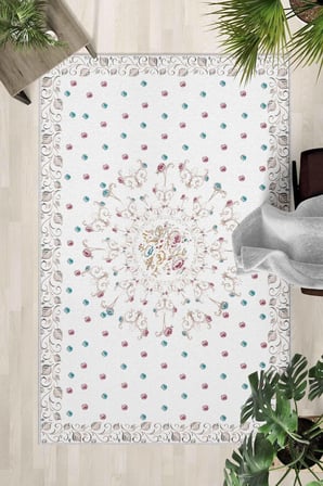 Kaymaz Taban Yıkanabilir Halı – Mutfak, Salon, Yatak Odası için Modern Dijital Baskı Halı (SLNHALI86