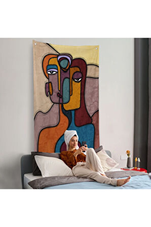 Soyut Yüzler Duvar Örtüsü-7835