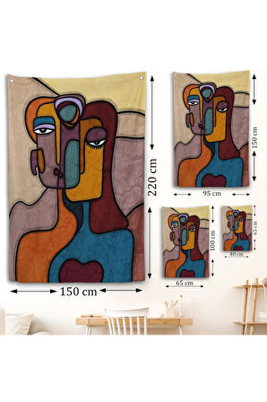 Soyut Yüzler Duvar Örtüsü-7835