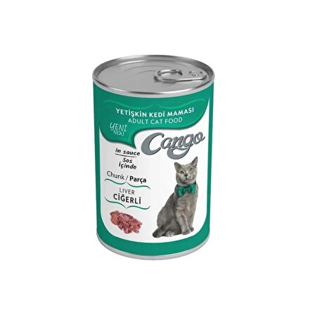 Cango Yetişkin Konserve Kedi Maması Ciğerli 415 Gr X 8 Adet