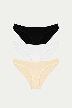 Arias Closet Pamuklu Siyah Beyaz Ten Rengi 'lü Külot