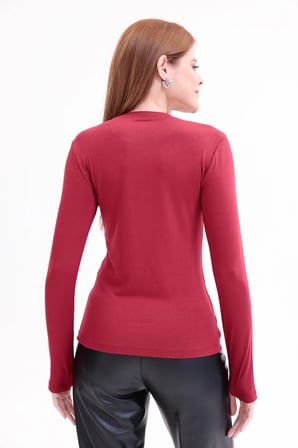 Parmak Detaylı Bisiklet Yaka Body