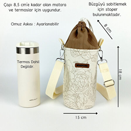 Woodycord El Yapımı Büzgülü Matara ve Termos Kılıfı