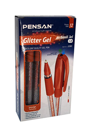 Glitter Gel Simli Jel Kalem 1.0mm 12'li (1 paket)