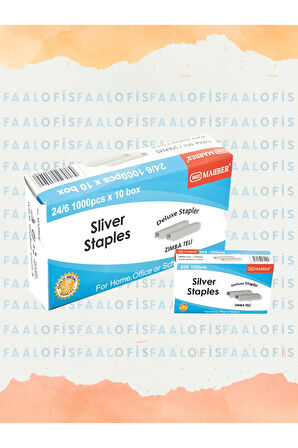 Zımba Teli 24/6 1000X10 Adet Silver Nikel Kararmayan Dayanıklı Malzeme