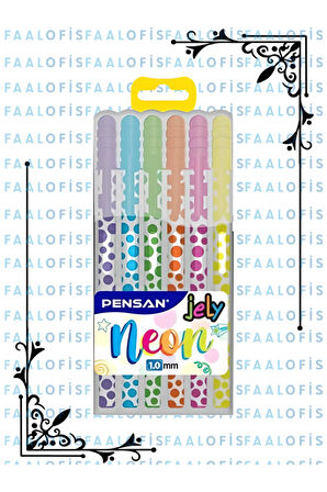 Jelly Neon Kaliteli Jel Kalem 6'lı