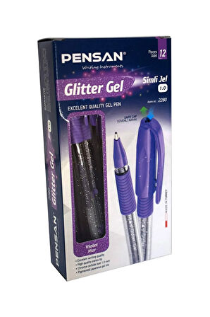 Pensan Glitter Gel Simli Jel Kalem 12 Adet