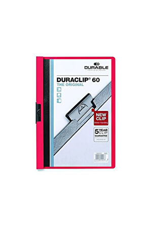 Durable 2209 Duraclip 60 25 Sayfa Kapasiteli Sıkıştırmalı Dosya Kırmızı Renk