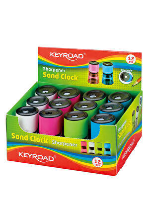 Keyroad Sand Clock Çift Delikli Kalemtraş 4 Renk 12 Adet