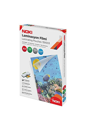 Noki Laminasyon Filmi Parlak 125 Mikron A4 100'lü