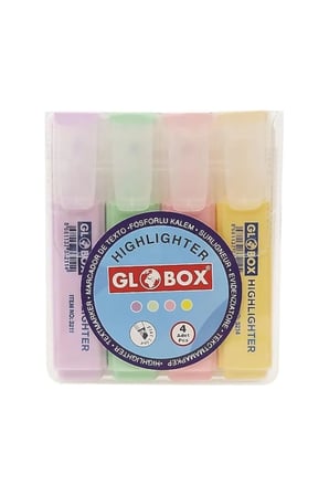 Globox Fosforlu Kalem 4'lü Pastel Renkler