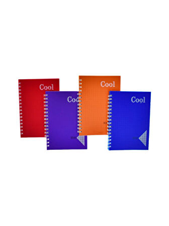 A4 120 Yaprak Kareli Cool Defter PP Kapak Dikişli