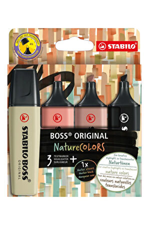 Boss Nature Colors 4'lü Fosforlu Kalem Seti