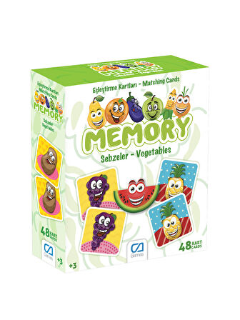 C&A Games Hafıza Geliştirici Oyun Kartları Meyveler ve Sebzeler 48 Parça