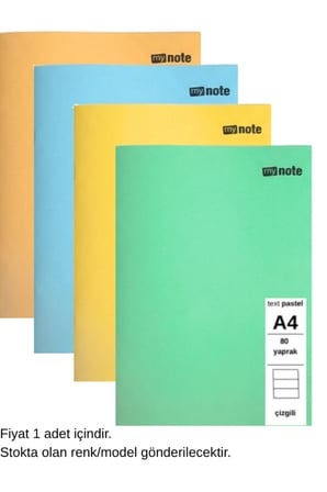 TEXT PASTEL DEFTER A4 80 YAPRAK ÇİZGİLİ 1 ADET