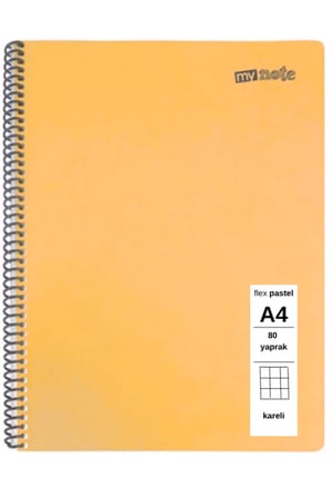 FLEX Pastel Defter A4 80 Yaprak Kareli 3 Adet
