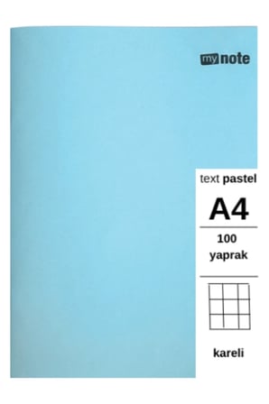TEXT Pastel Defter A4 100 Yaprak Kareli 3 Adet