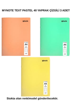 TEXT PASTEL DEFTER A4 40 YAPRAK ÇİZGİLİ 3 ADET