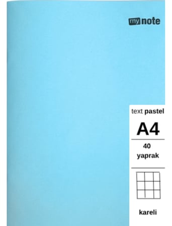 TEXT Pastel Defter A4 40 Yaprak Kareli 5 Adet
